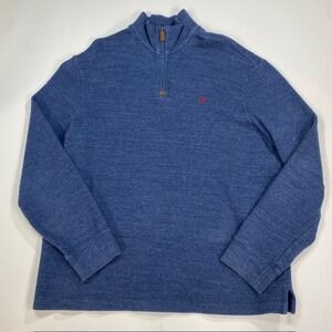 Polo Ralph Lauren Blue Heathered Quarter Zip‎ Pullover Sweater Men's Size L